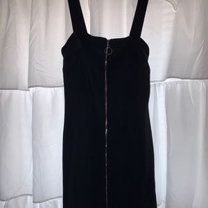 Tight black short dress with zipper